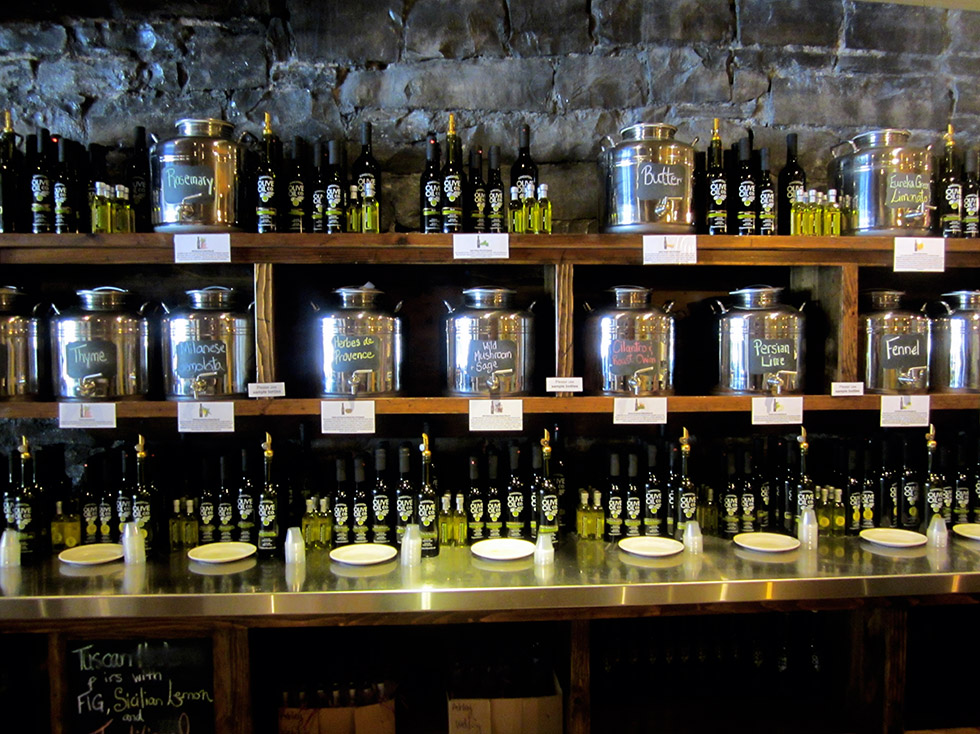 The offerings at Kingston Olive Oil.